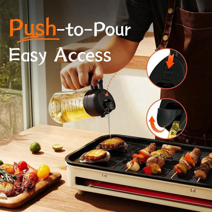 2-in-1 Dual Mode Spray, Pour Glass Bottle w/Mist Control