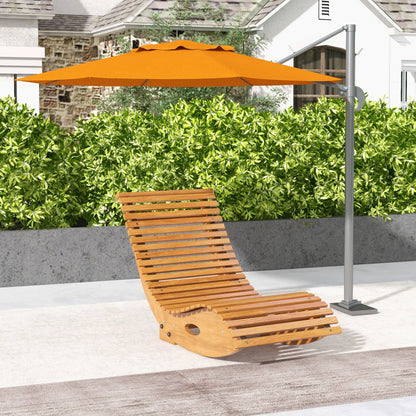 Outdoor Teak Rocking Chair W/Slatted Seat,