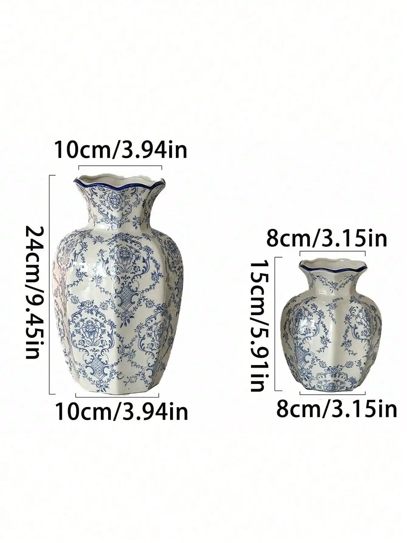1 Pc Blue & White Porcelain Retro Chinese Vase