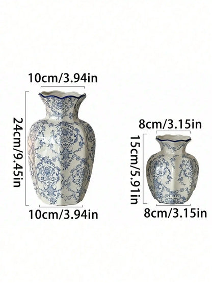 1 Pc Blue & White Porcelain Retro Chinese Vase