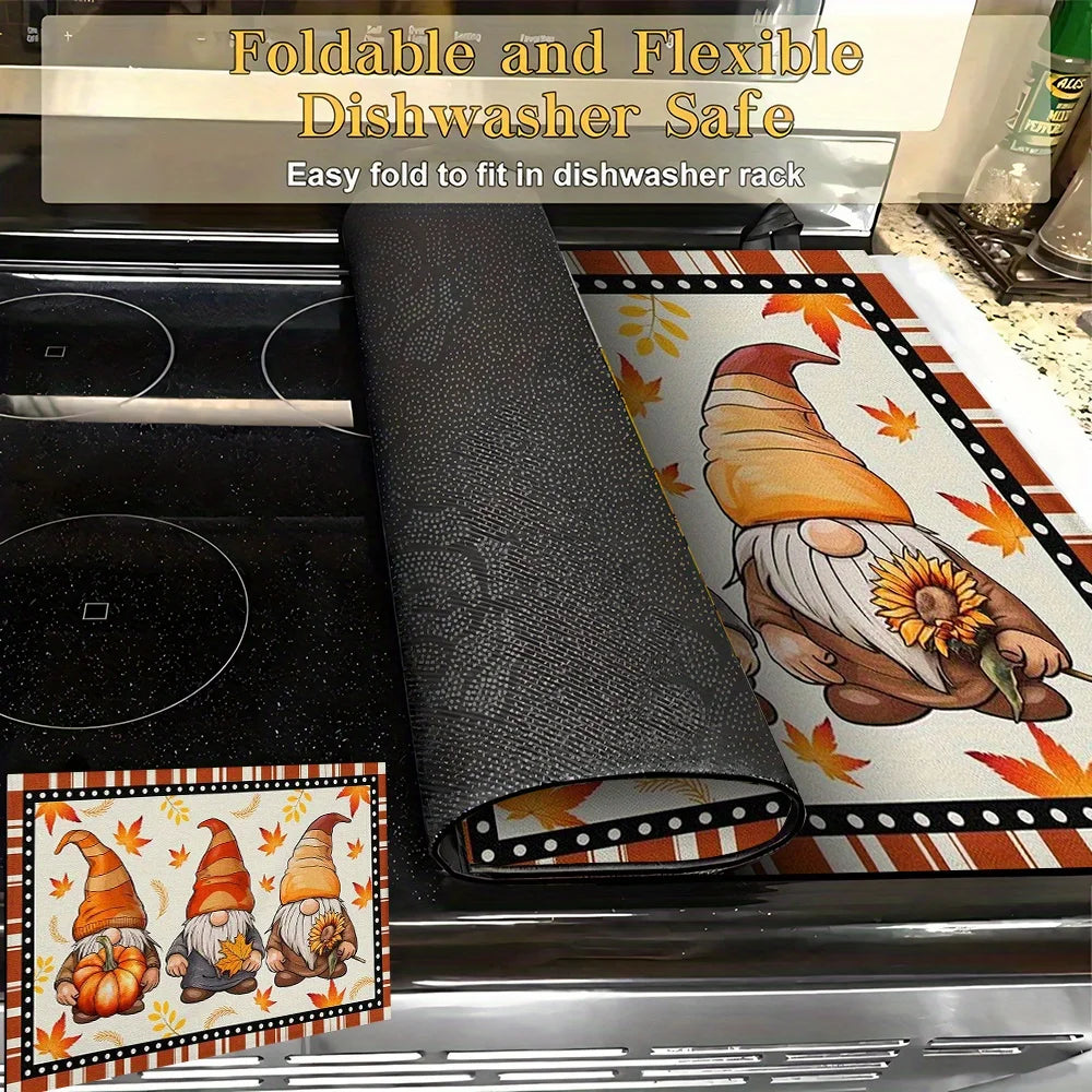 1pc Induction Cooker Protective Pad, 20.47"x28.35" Autumn-themed Heat-Resistant Mat