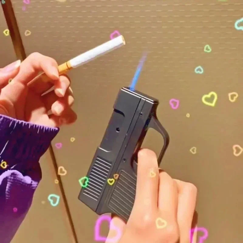 Windproof, Portable Torch Lighter, Pistol Shaped
