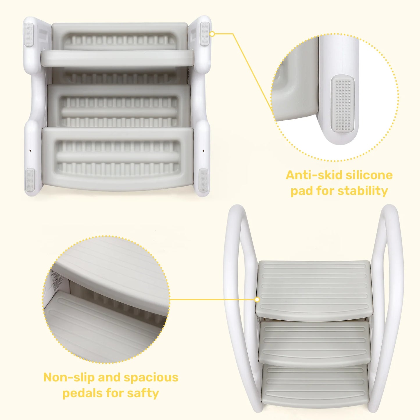 Kids 3 Step Plastic Stool for Bathroom, Kitchen, Counter