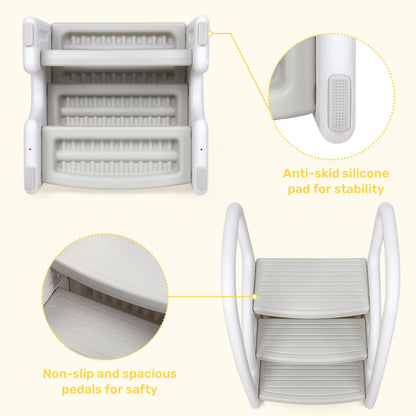 Kids 3 Step Plastic Stool for Bathroom, Kitchen, Counter