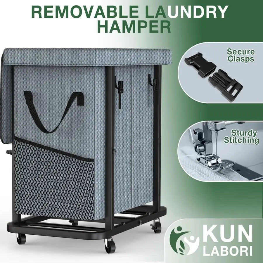 High Grade Laundry Hamper w/Wheels,