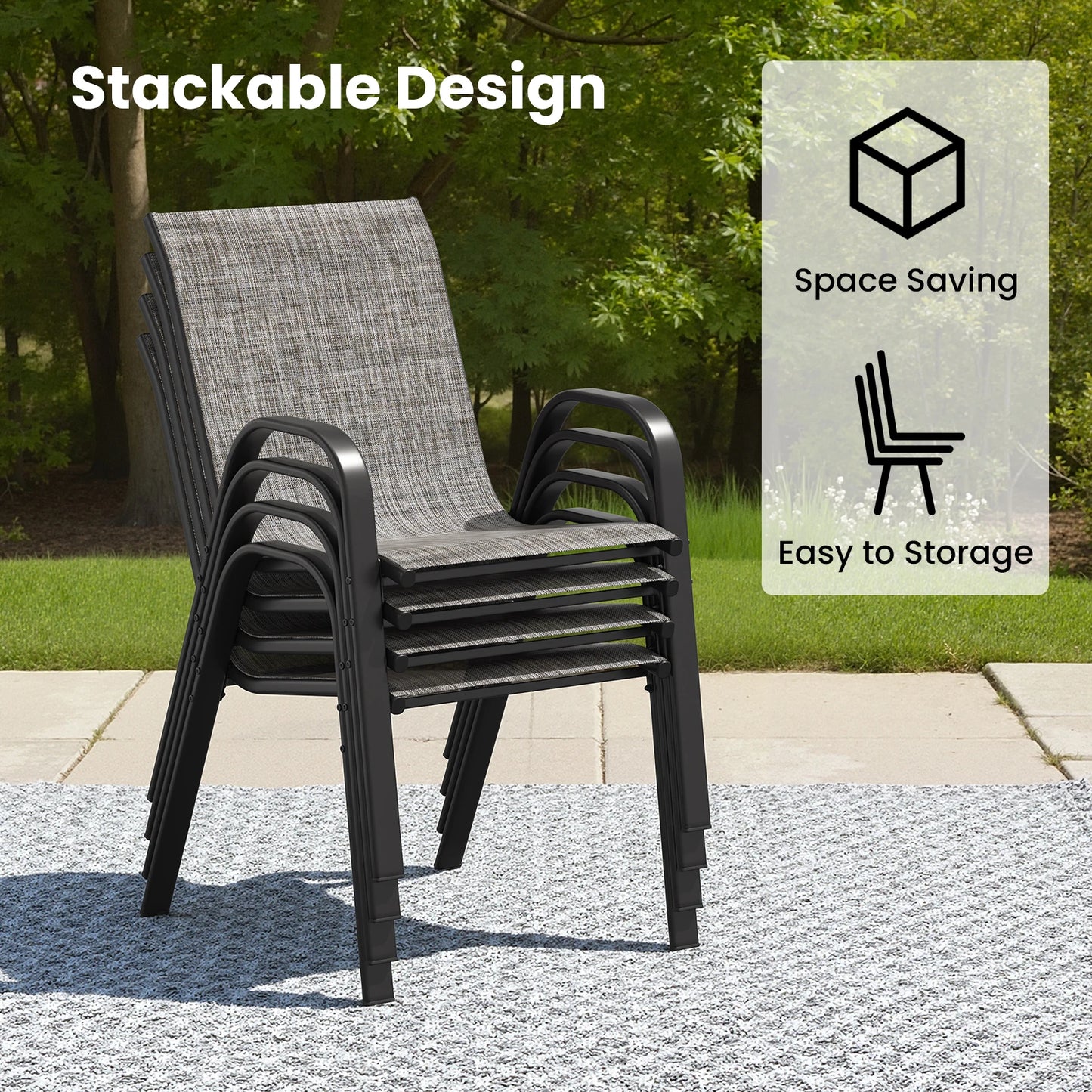 7pc Outdoor Round Patio Table with 6 Chairs