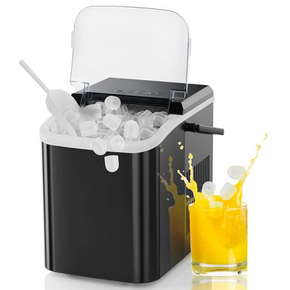 Portable Ice Maker Machine, 9 Cubes in 6 Mins, 26lbs Daily, Auto Clean