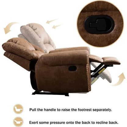 Classic and Traditional Manual Recliner Chair, Leather