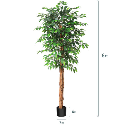 Artificial Silk Ficus Trees with Natural Curved Trunks