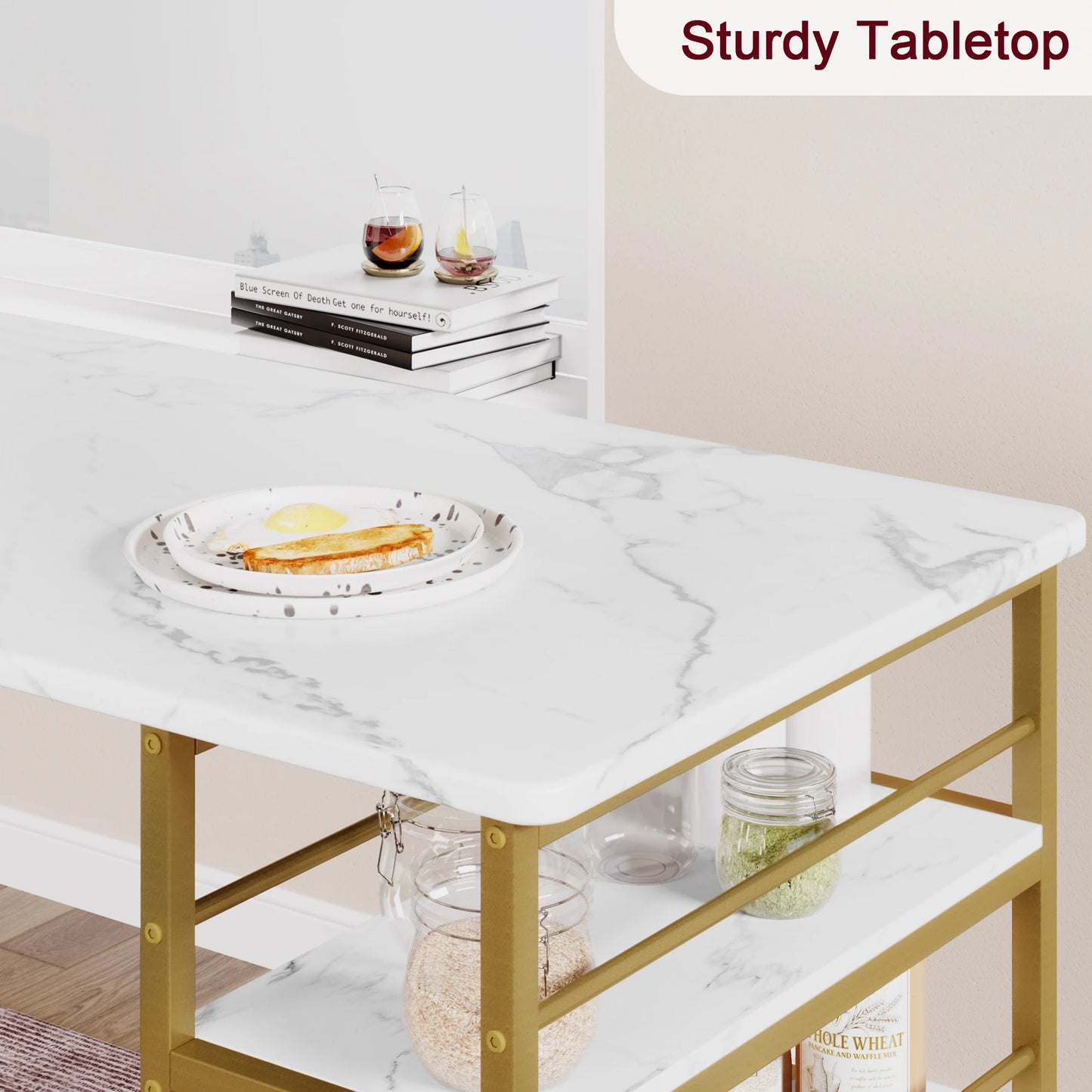 3pc Counter Height Dining Room Table w/Chairs for Small Space