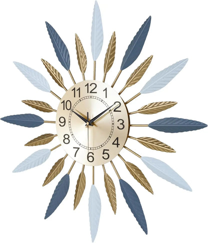 23" Large Sunburst Design Wall Clock, Silent