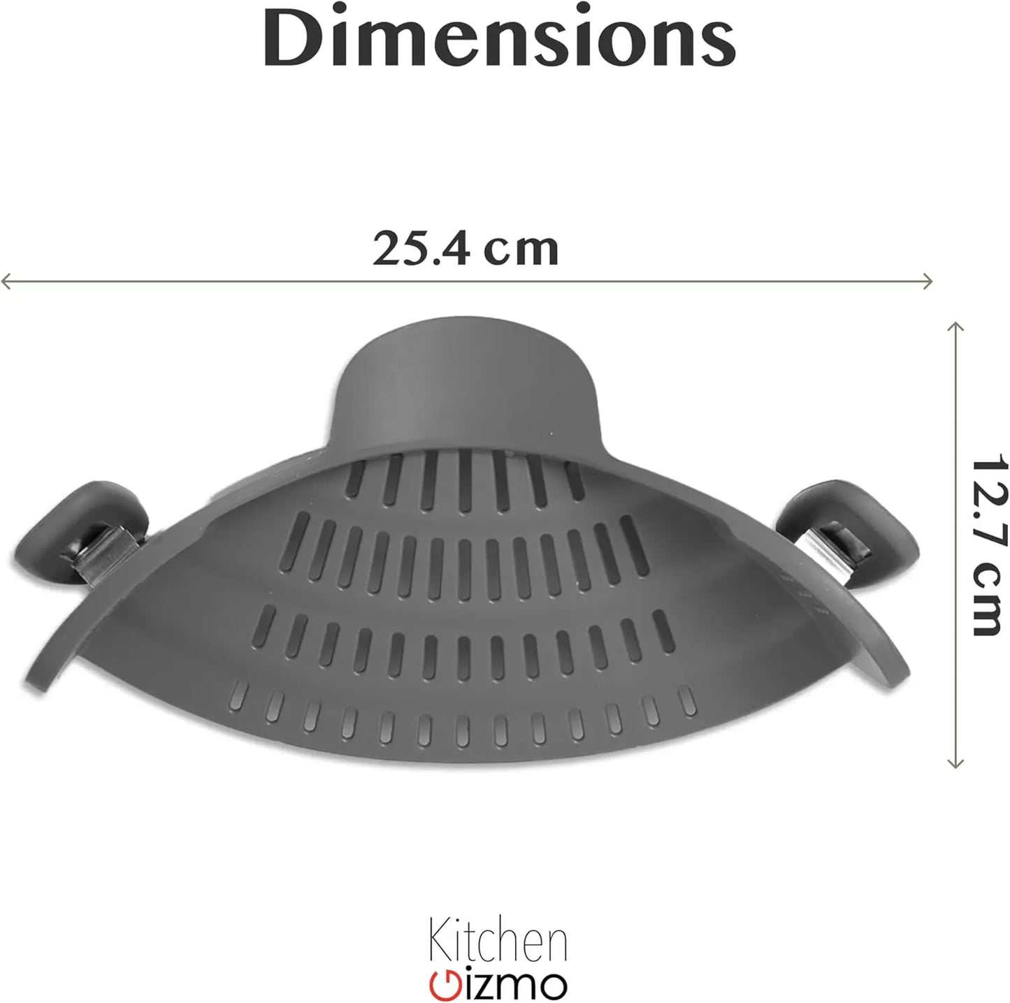 Snap N' Strain, Silicone Pasta Strainer Clip-On for Pots and Pans - Heat Resistant Colander