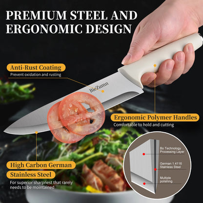 15/3-Piece Knife Set w/Cutting Board, Scissors, Built-In Sharpener