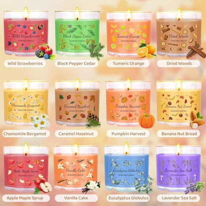 12 Pack Fall Scented Soy Mini Candles