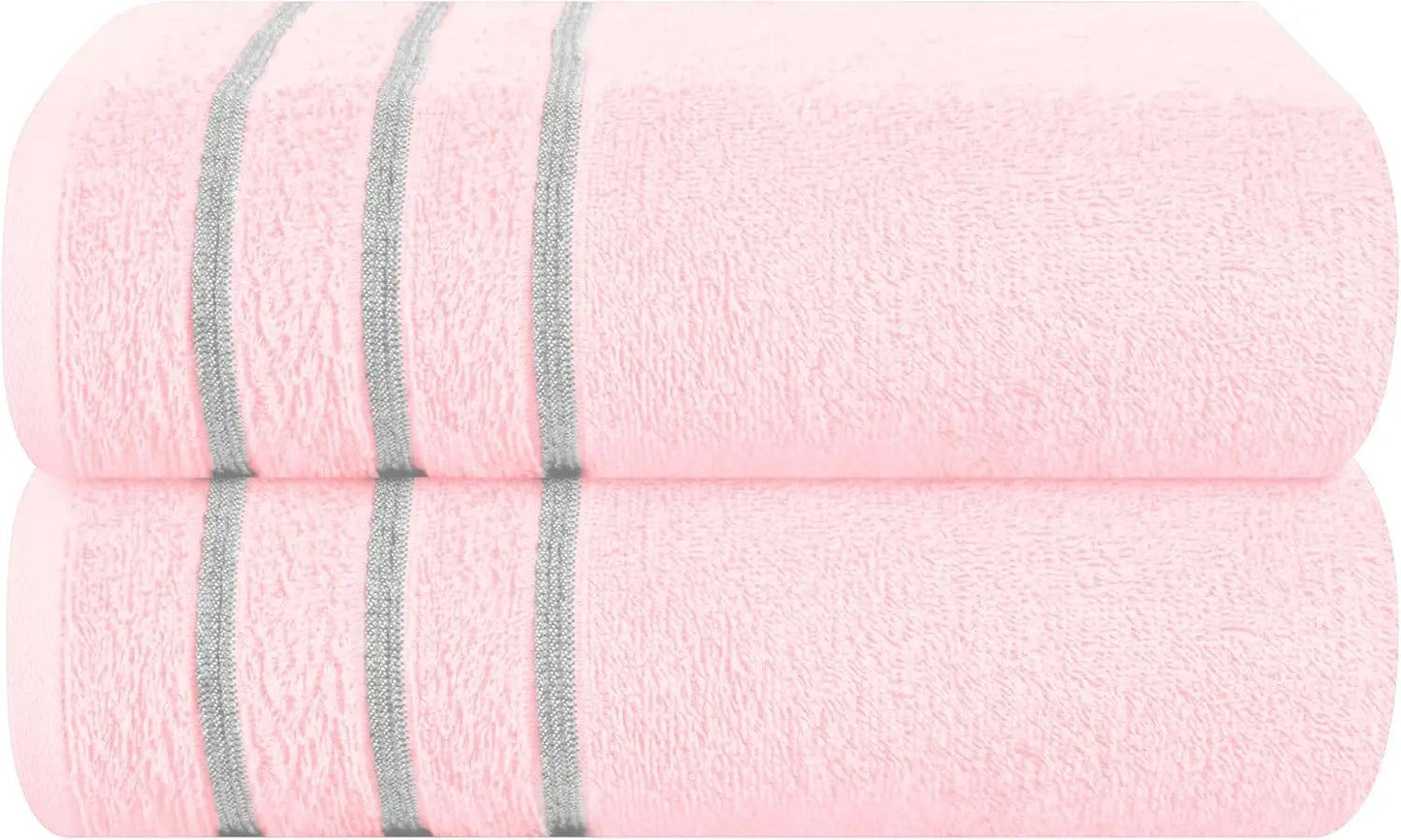 2pc Oversized Bath Towels 28x55" – Ultra Absorbent Quick-Dry