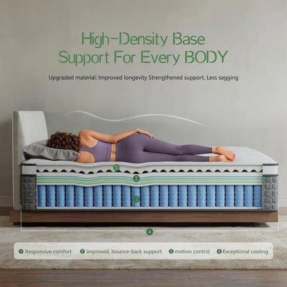 14" Hybrid Queen Mattress in a Box, Memory Foam & Pocket Springs