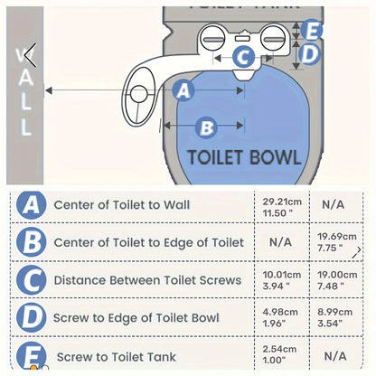 Adjustable Non-Electric Bidet, Ultra-Slim Dual Nozzle (Feminine/Rear Wash)