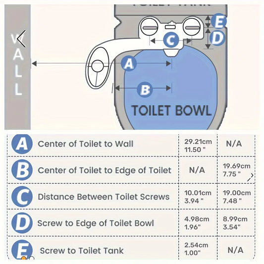 Adjustable Non-Electric Bidet, Ultra-Slim Dual Nozzle (Feminine/Rear Wash)