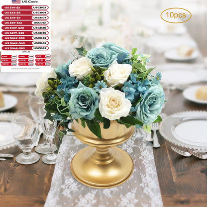 10 Pcs Gold Wedding Froral Vases Flower Holder Pot Planter for Tables