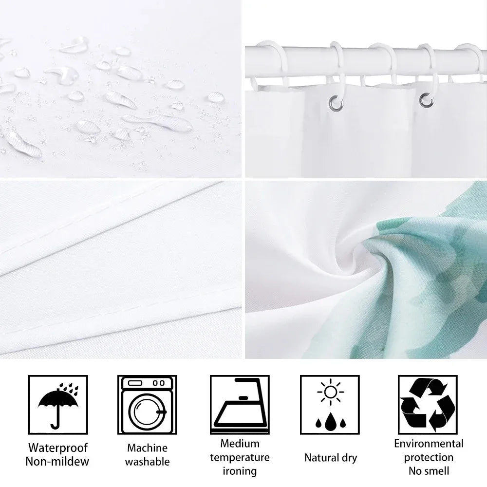Scenic Shower Curtain Tropical Waterfall, Landscape Nature