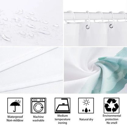 Scenic Shower Curtain Tropical Waterfall, Landscape Nature