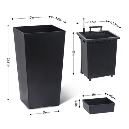 2pcs Outdoor Indoor /Outdoor Planter, Drainage Holes Auto Watering,