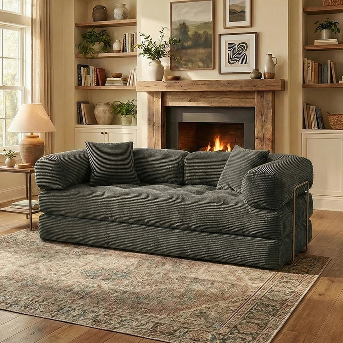 4:1 Queen Size Boneless Loveseat, Futon Sofa Bed 79"
