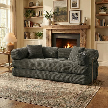 4:1 Queen Size Boneless Loveseat, Futon Sofa Bed 79"