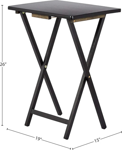 Set (4) 15" x 19" x 26 Portable and Foldable TV Tray Table