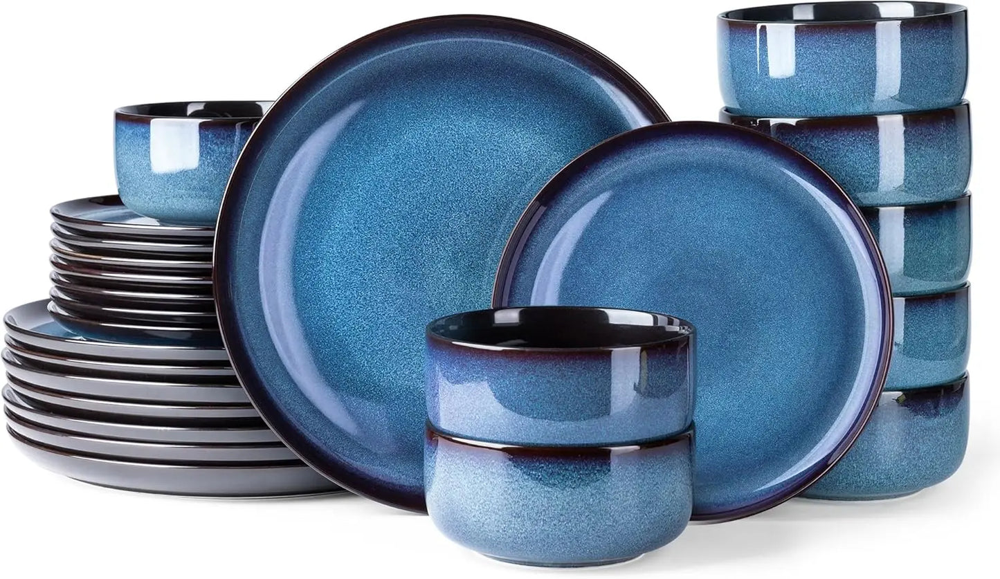 Ceramic Dinnerware Set of 8/24pcs., Plates and Bowls