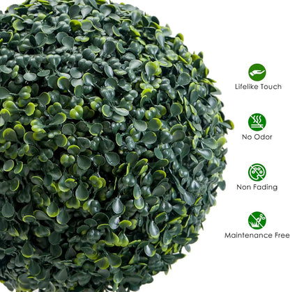 1 pcs Artificial 20" Faux Boxwood, 3 Ball Tree