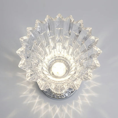 Multi-purpose Crystal Vase LED Table Lamp One Touch Switch, Rechargeable