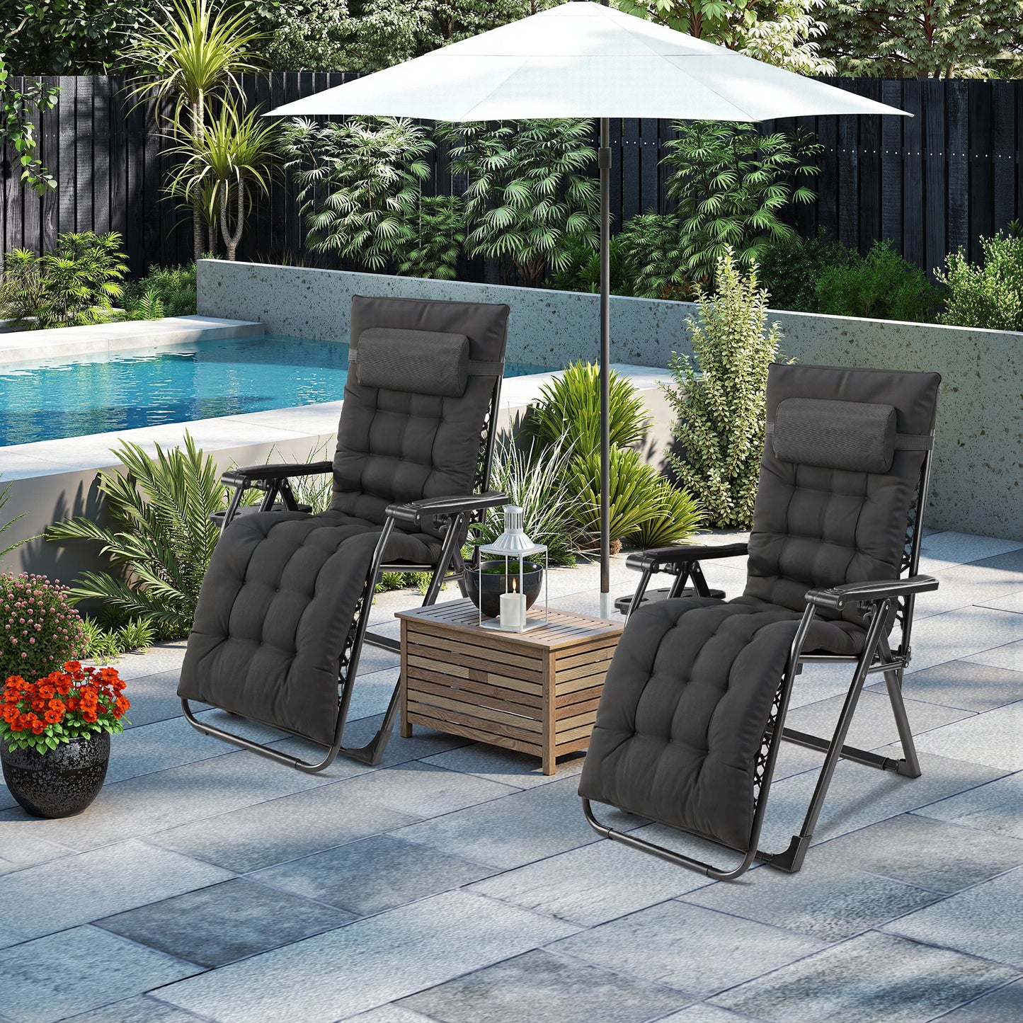 Folding Zero Gravity Recliner, Patio Lounge Chair