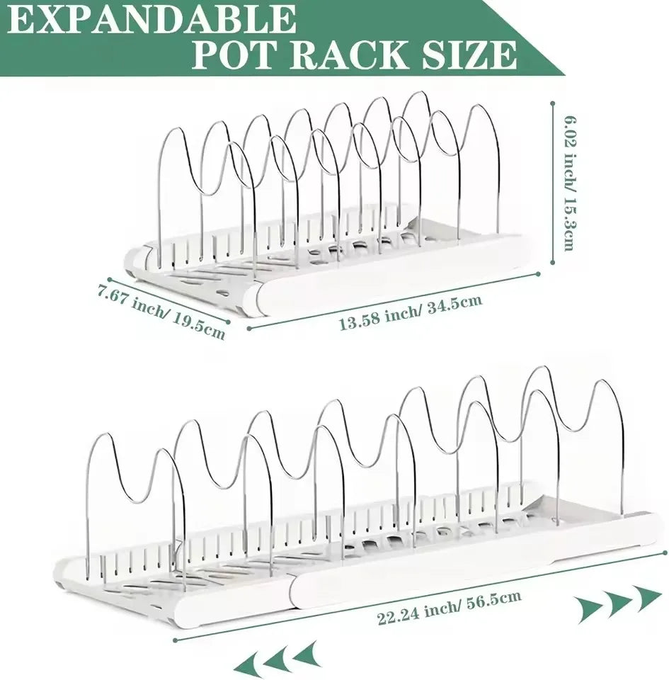Heavy-Duty Pull-Out Pot Lid Organizer Rack