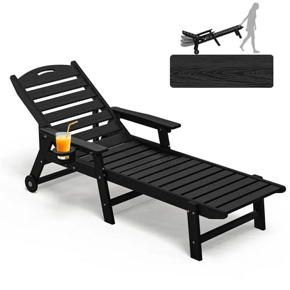 5 Positions Oversized Patio Lounge Chair
