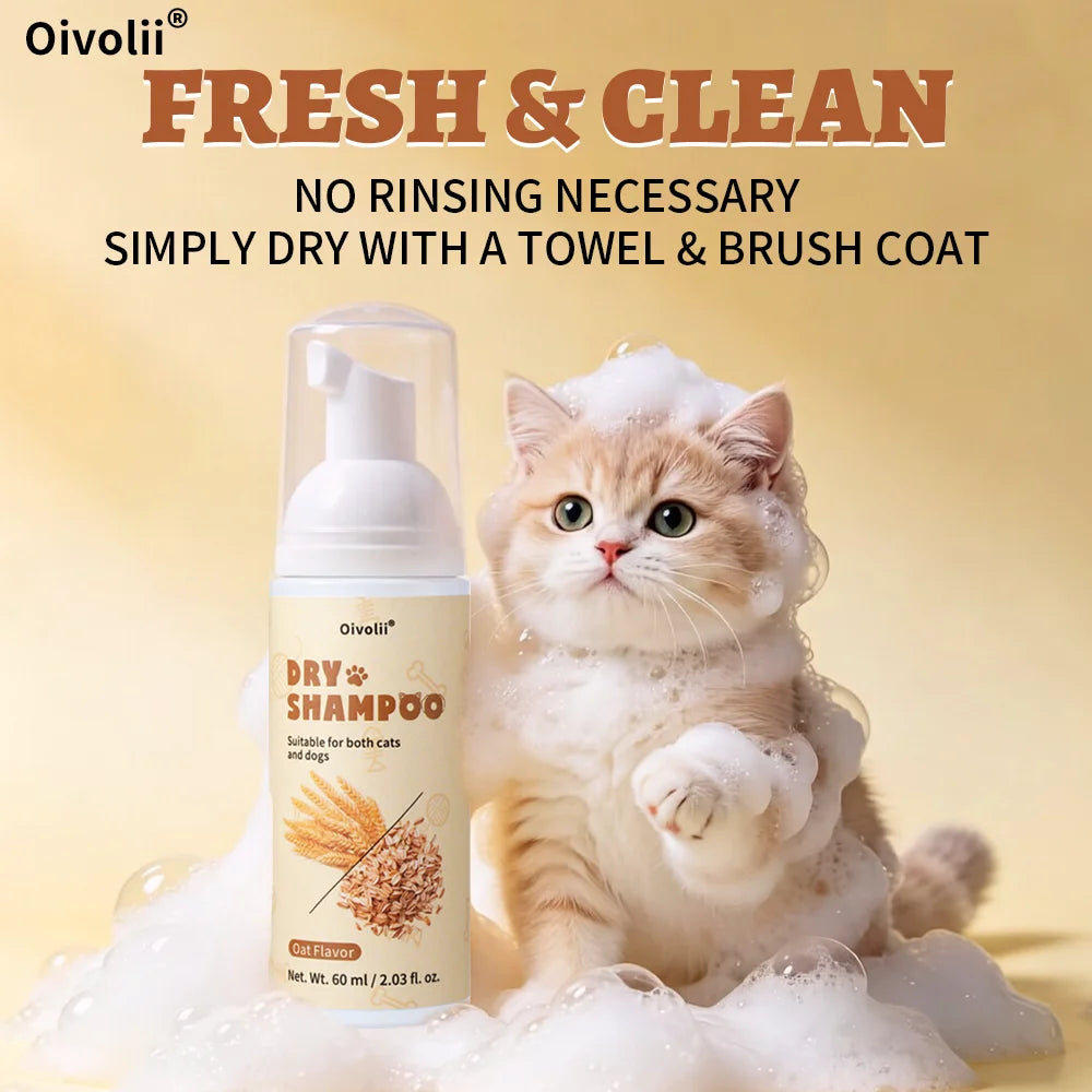 Pet Shower Gel Shampoo, Dry Cleaning Foam Without Rinse