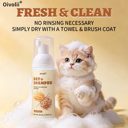Pet Shower Gel Shampoo, Dry Cleaning Foam Without Rinse