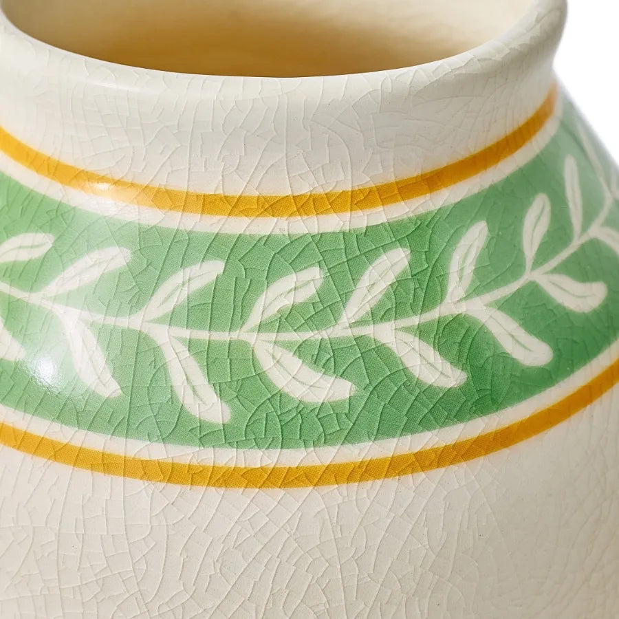 Napa 9" White Printed Ceramic Vase