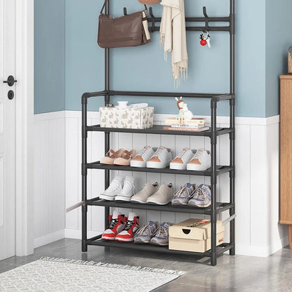 5 Layers Integrated Shoe & Coat Rack, Space Saving Multi-Layer
