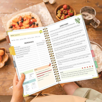 Blank Recipe Book w/175 Pages, Hardcover, Tab Stickers