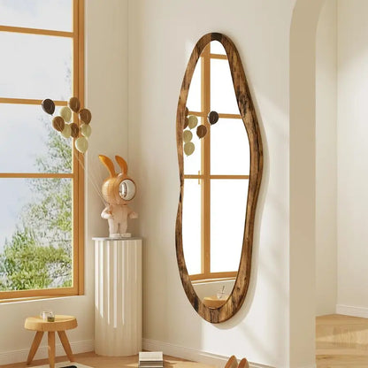 47x20 Asymmetrical Full-Length Wood Framed Vintage Mirror