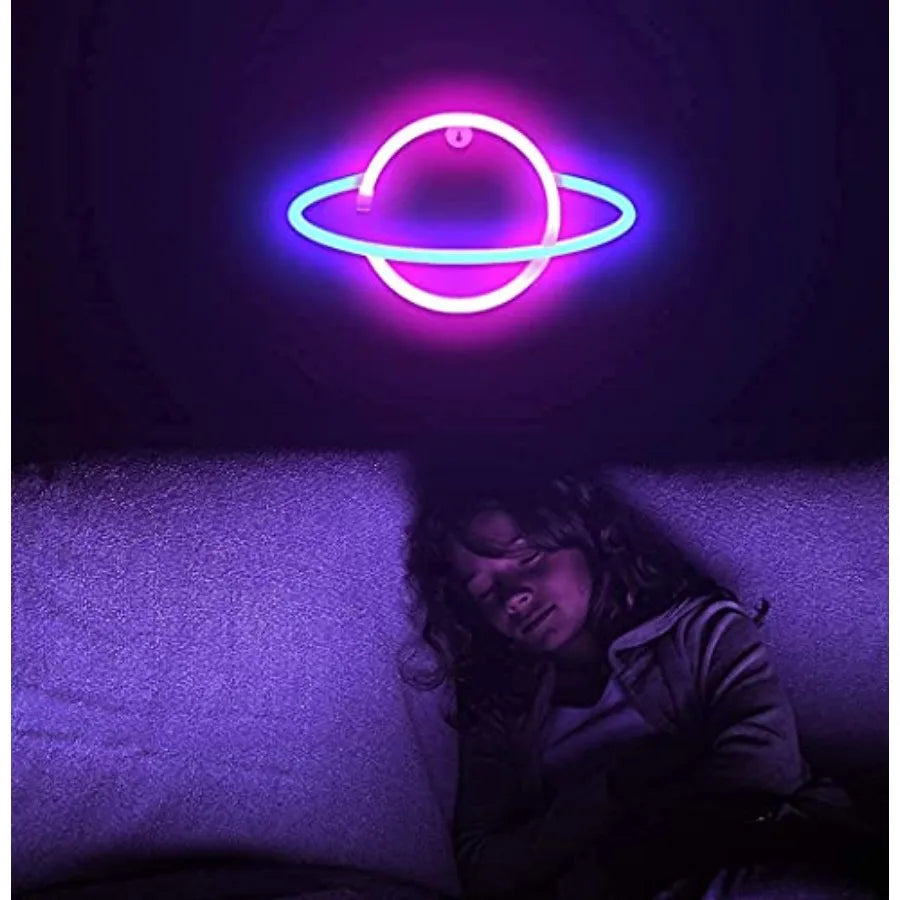 USB Powered Saturn LED Neon Light with On/Off Switch