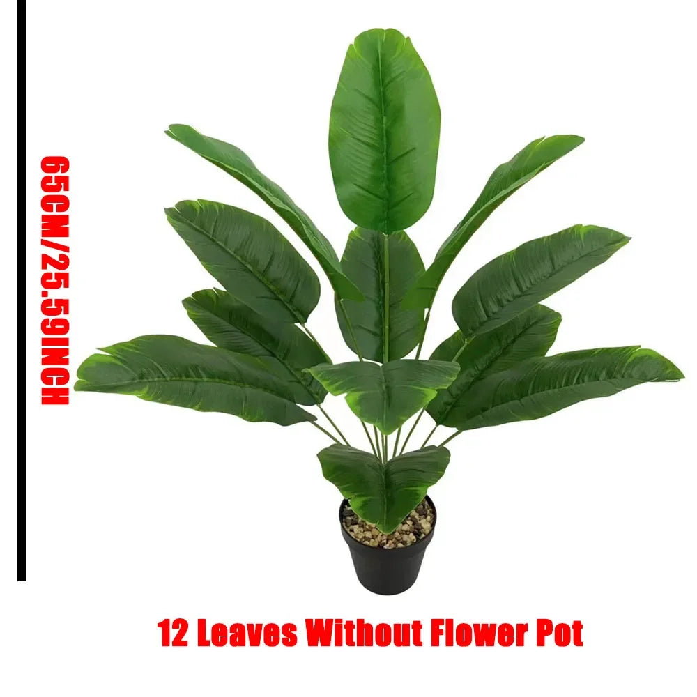 1pc 12-18-24 Leaves, Fake Banana Plants, Real Touch