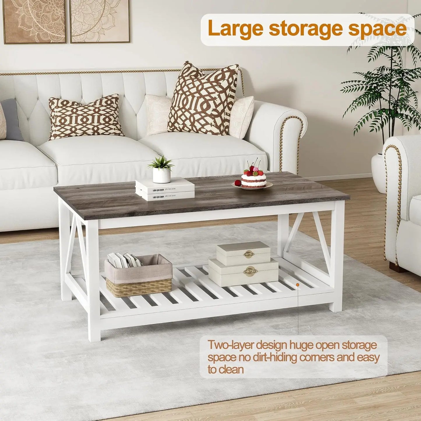 Modern Farmhouse Rectangular Coffee Table