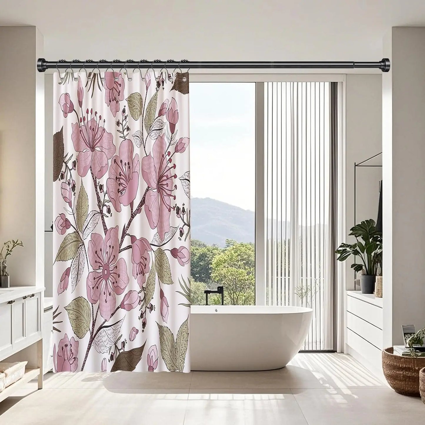 Non-Slip Tension Shower Curtain Rod, 34"-82"