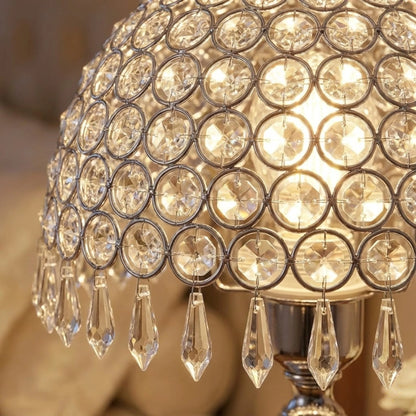 Luxury Crystal Table Light w/Hanging Crystal Sparkle Drops