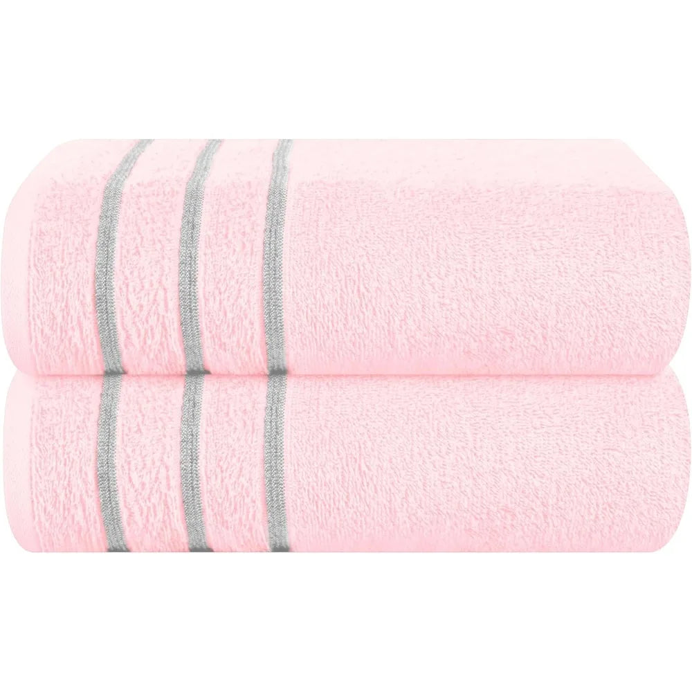2pc Oversized Bath Towels 28x55" – Ultra Absorbent Quick-Dry