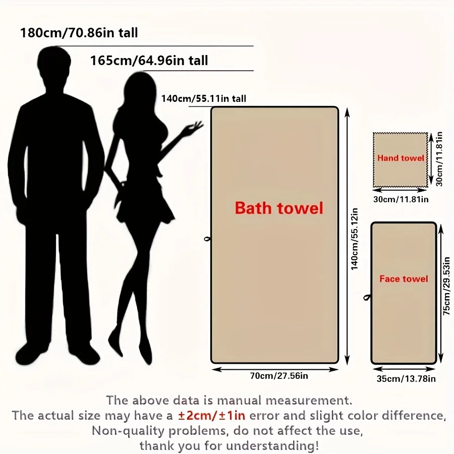 4/6/8pcs Cotton Bath Towel Set, Highly Absorbent & Quick Dry, Non-Shedding