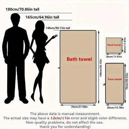 4/6/8pcs Cotton Bath Towel Set, Highly Absorbent & Quick Dry, Non-Shedding