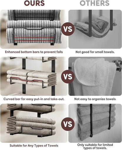 6-Tier Over the Door Bath Towel Storage Organizer, No Drill